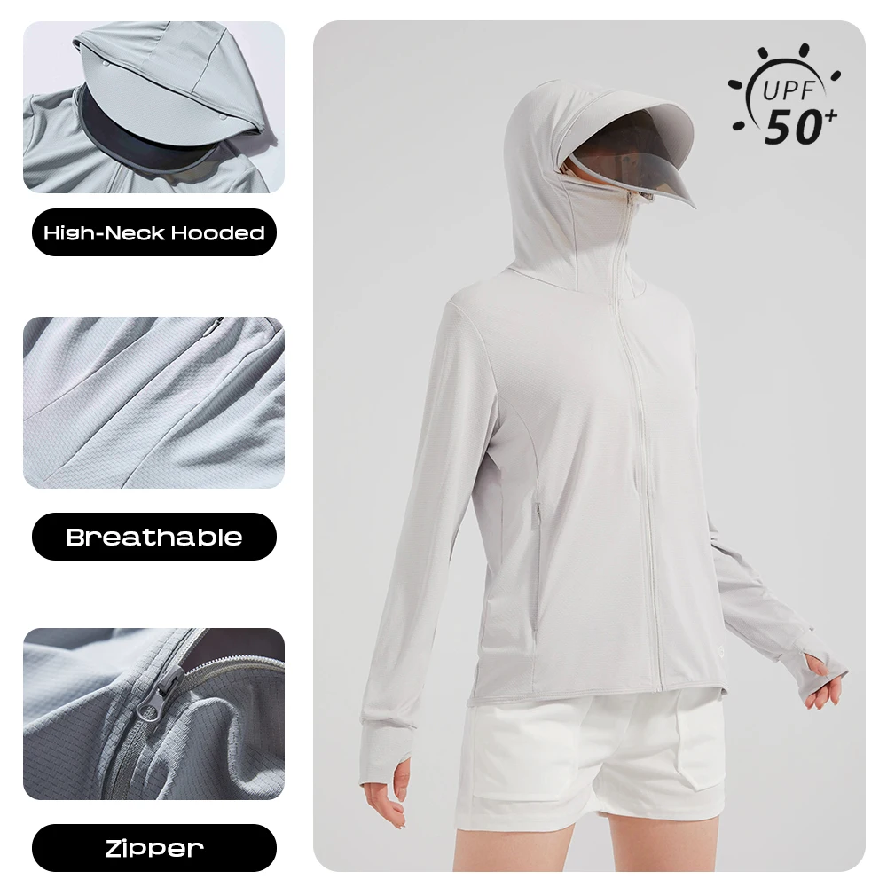 UPF50+ Anti UV Skin Sun Protective Clothing Jacket Coat Casual Outdoor Protection Sunscreen Clothing Rash Guard for Women