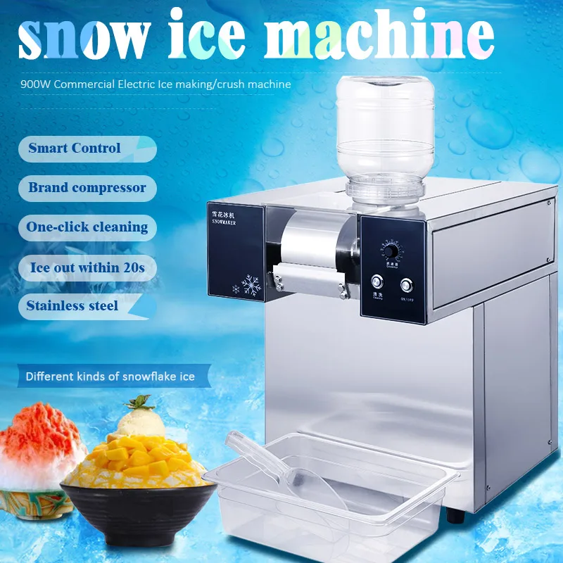 250kg/24H Commercial Korea Bingsu Machine Air Cooling Touch Screen Control  Snow Ice Maker Shaver Machine Snowflake Ice Machine