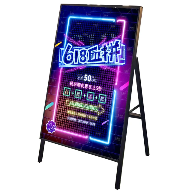 Ultra-thin wall advertising display frame - backlit menu boards for restaurants, bars and shops