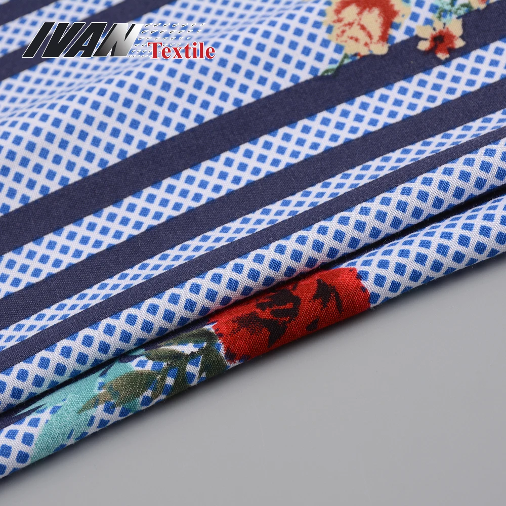 Новое поступление, OEM, тканый принт, цветок, модная 100% искусственная Чаллис ткань для платья