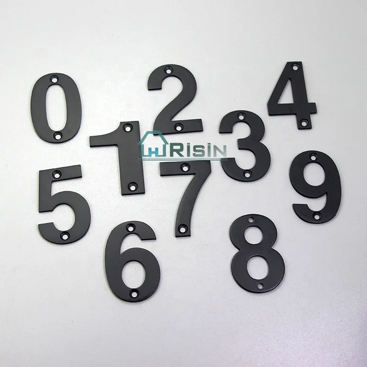 0-9 атласный Матовый Черный дверной знак из нержавеющей стали