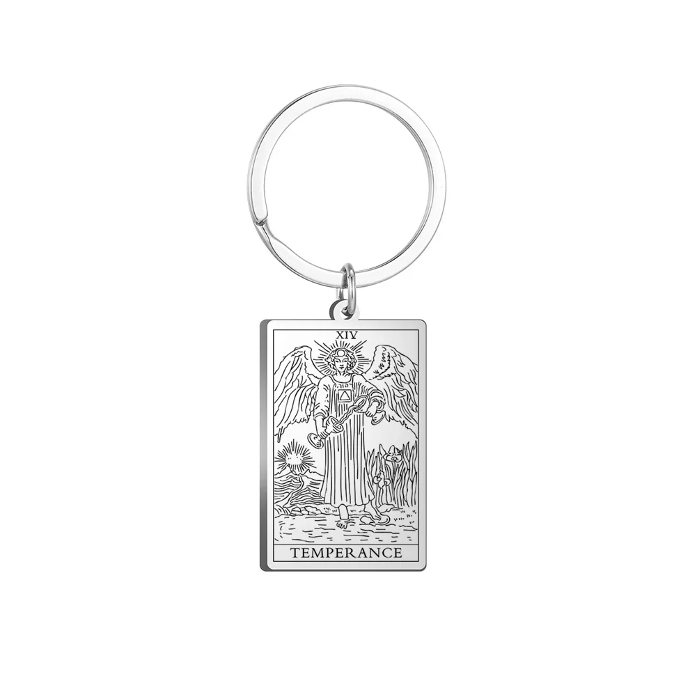Temperance Tarot Keychain Temperance Tarot Card Keychain