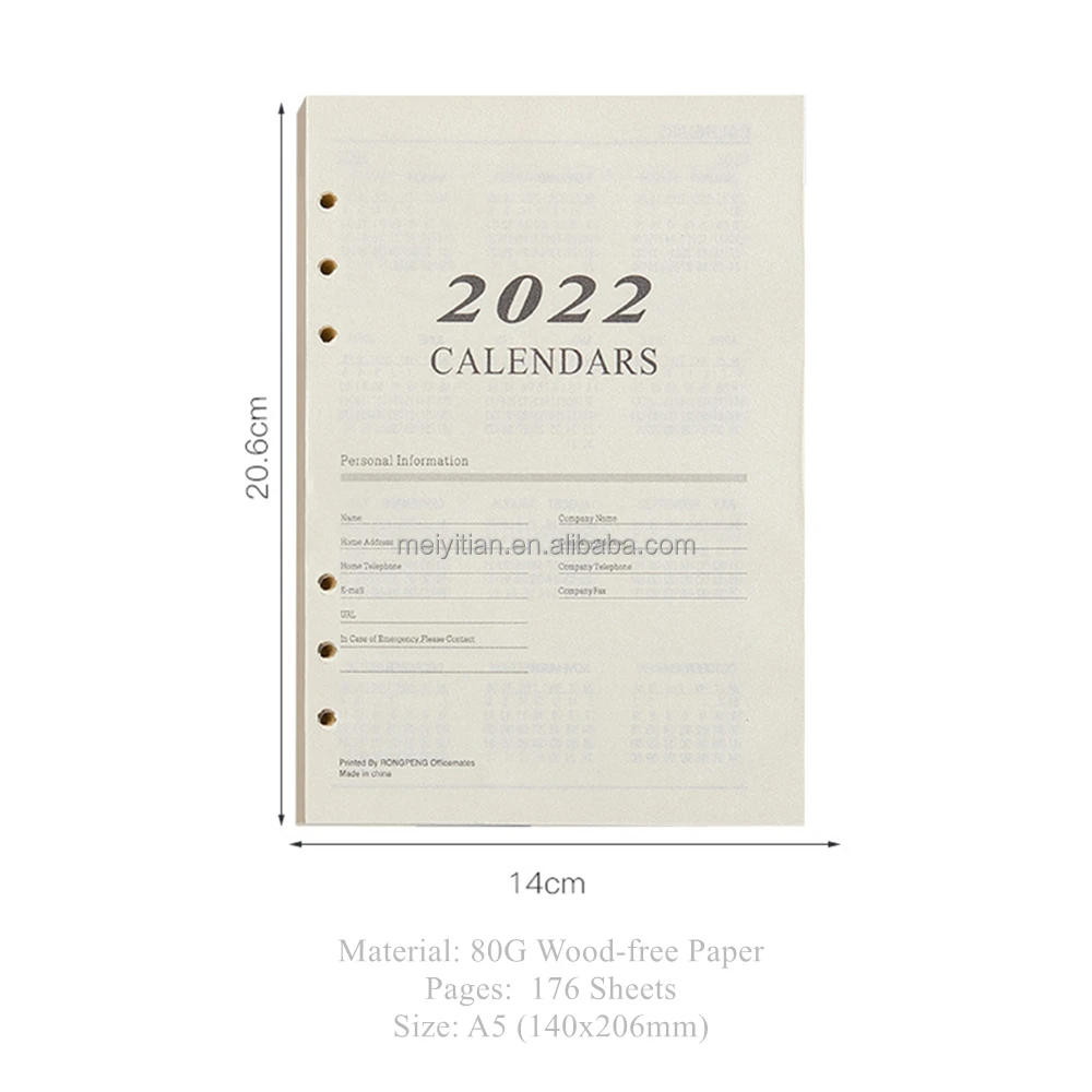 3.74 x 6.73 inches Recollections and Other Binders LV MM Personal Rings 2022 Month on 2 Pages Planner Insert Refill 95mm x 171mm Pre-Punched for 6-Rings to Fit Filofax Kikki K 
