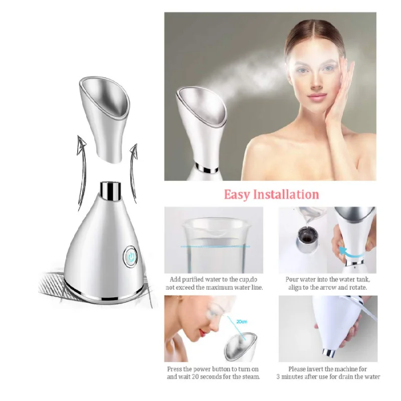 PSB private label portable humidifier veporizer hot face spa steamer nano ionic mist sprayer facial steamer kit