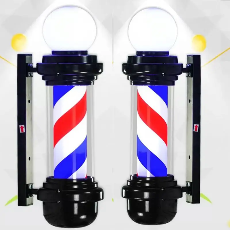 Professional Hair Salon Turn Light Hairdressing logo Light Wall Hanging Rotating Led Fashion Turn Light Barber Pole Set