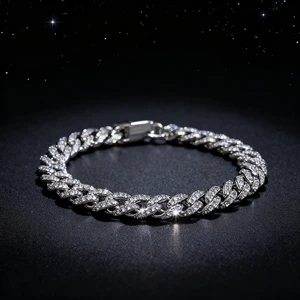 Hip Hop Jewelry Moissanite GRA Certification Bracelet 3CT 6CTVVS Moissanite Iced Out Diamond Cuban Link Bracelet