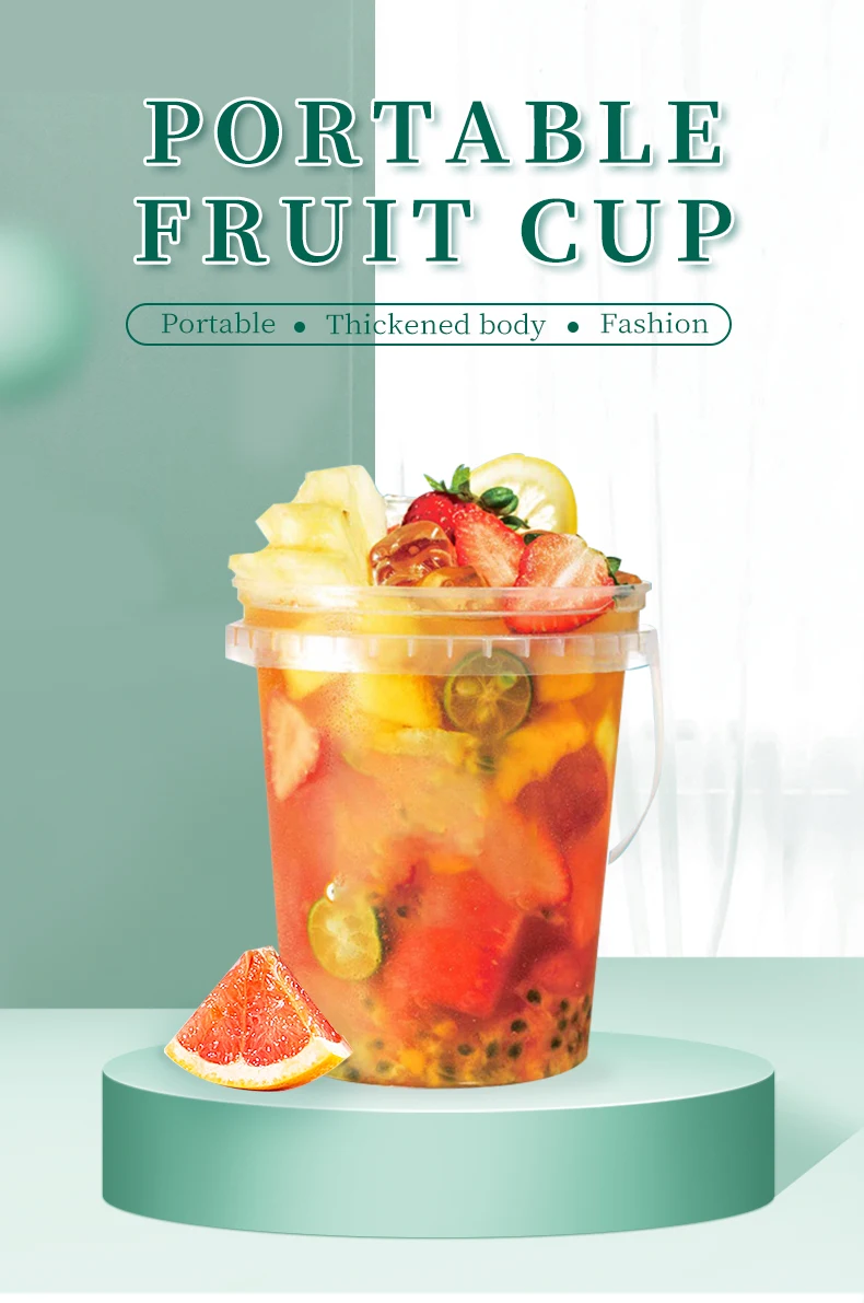 Custom Printing Plastic Cups 700ml 1000ml fruit juice Hard PP bubble tea cup Boba Fruit Drink Cups with Lid details