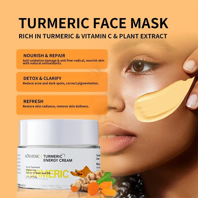 KORMESIC OEM Wholesale Private Label Skin Care Facial Cream Whitening Turmeric Energy Facial Cream