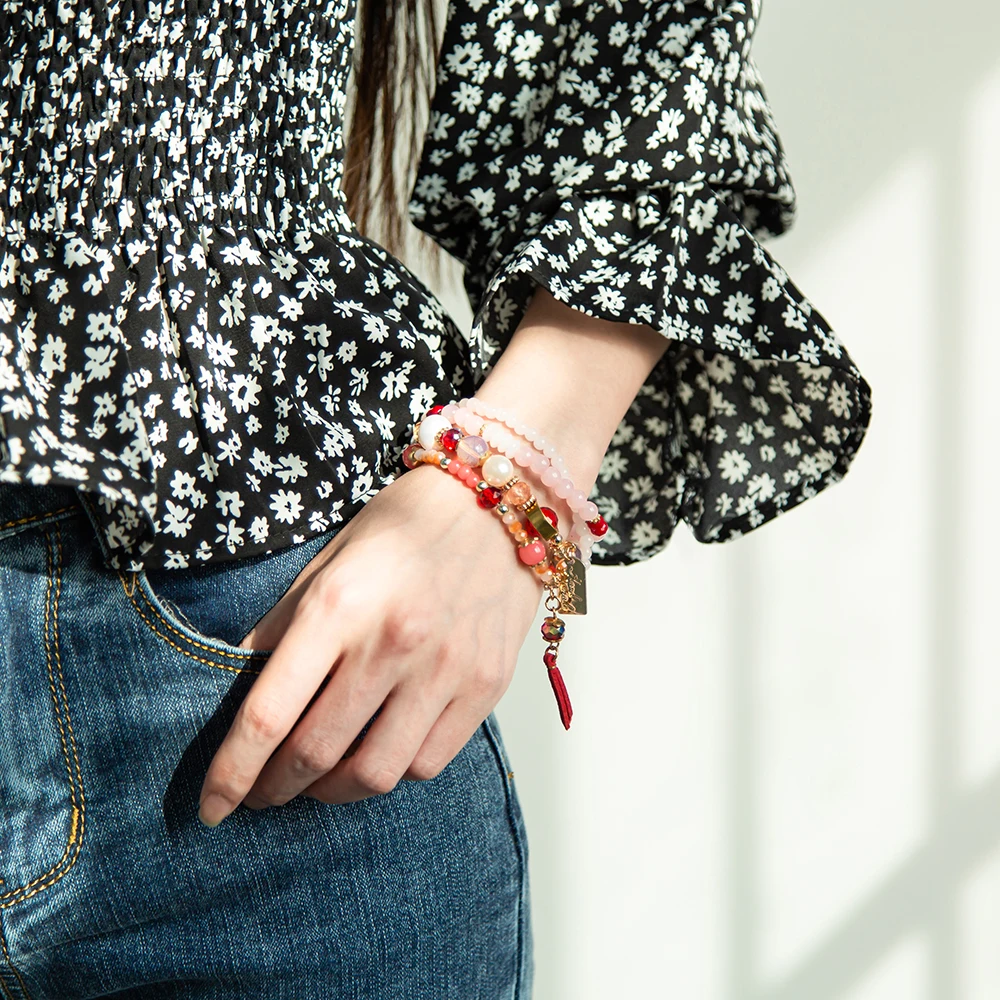 BESTONE Jewelry Glass Beads Friendship Bracelets