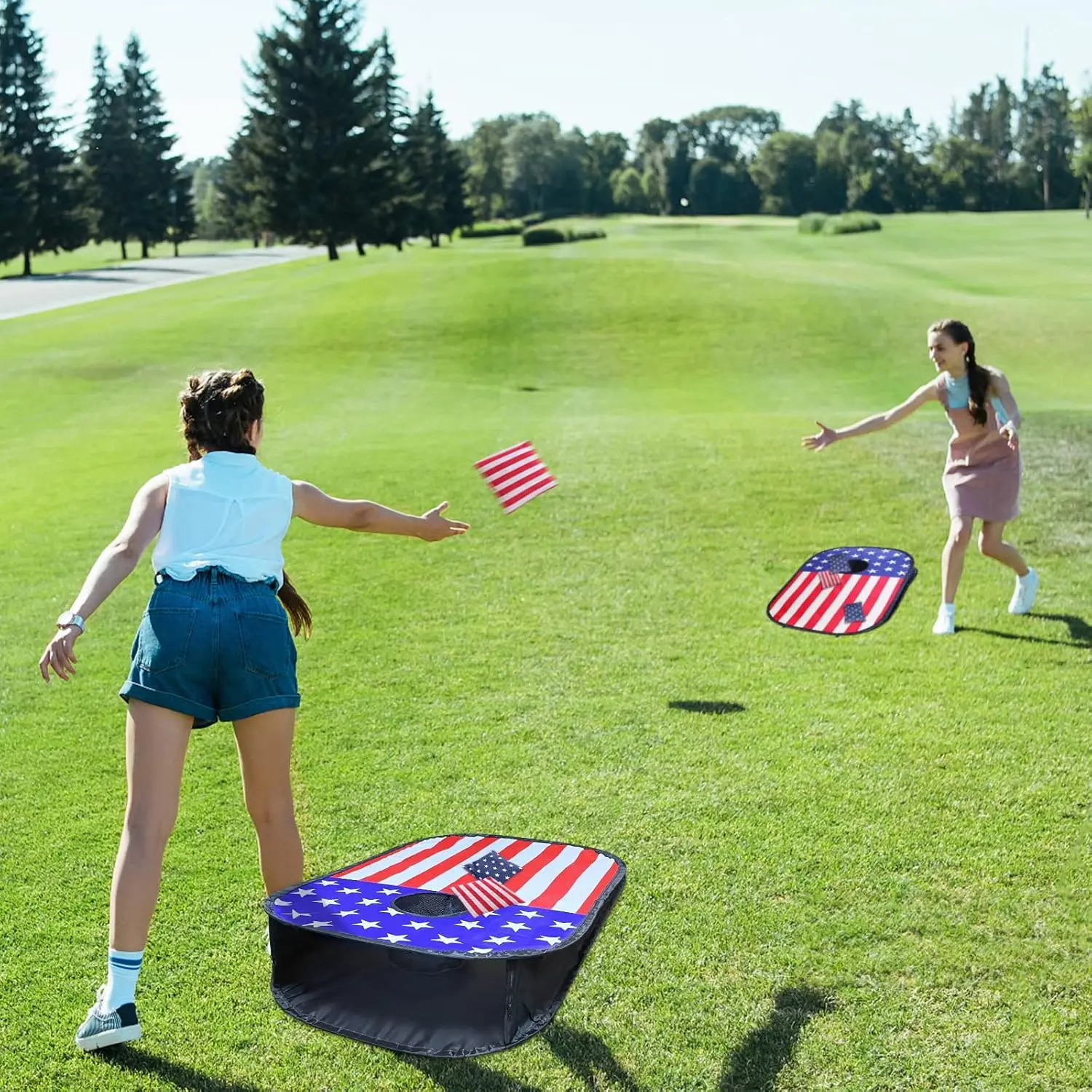 Wakefa Set Cornhole 3x2FT In Legno – Gioco Di Lancio Con 8 Sacchetti Per Adulti E Famiglia, Pieghevole - 3