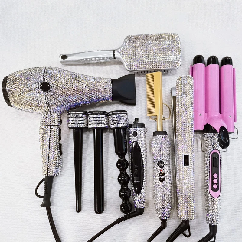 Hot Hair Tools Set 6pcs Salon Hair Styling Tools Bling Professional ...