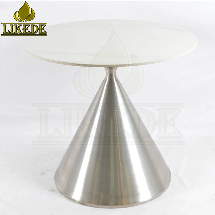 Integrated Tulip Conical Table Base Metal Brushed #304 Stainless Steel Trumpet Style Furniture Legs