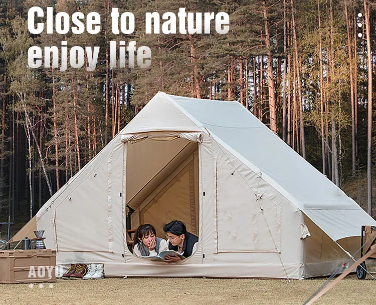 Hot Glamping Luxury Family Tents Camping Outdoor Waterproof Large Air Pole Tent Inflatable