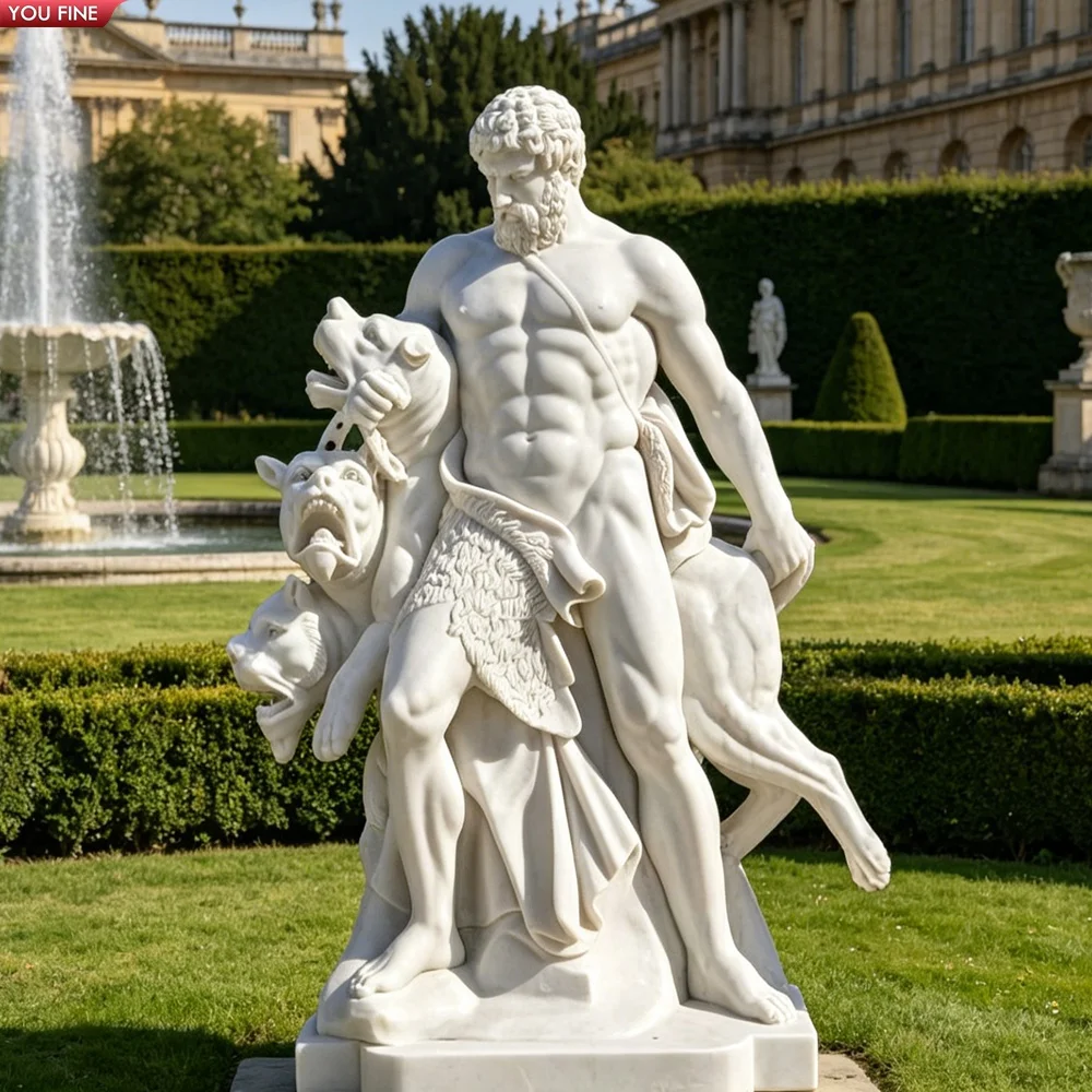 YOUFINE Factory Sale - Hand Carved Marble Hercules Statue