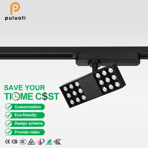 18W LED Magnetic Track Light Modern Square Design Spotlight L170*W65*H25mm Ra97 Direction of Adjustment Lighting Aluminum