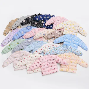 Customized Autumn Winter Jackets Casual Printed Thickened Warm Outwears Cotton Lining for Boys Girls Cartoon Clothes for Kids