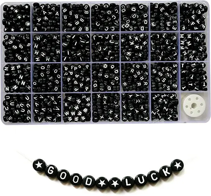 1400pcs 4*7mm Acrylic Alphabet Beads Kit for Children Gift Heishi English Letter Beads For DIY Jewelry Bracelet Making