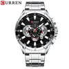 3 Silver Case Black Dial