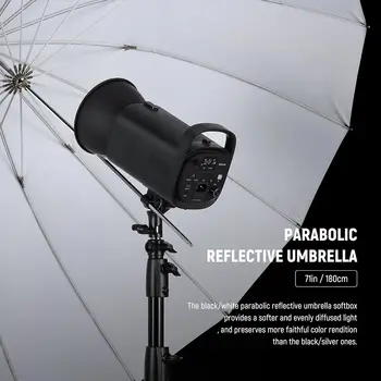 NEEWER 71"/180cm Parabolic Reflective Umbrella Photography with Silver Inner, Soft Lighting with Diffuser Cover, Bag, Quick detail image
