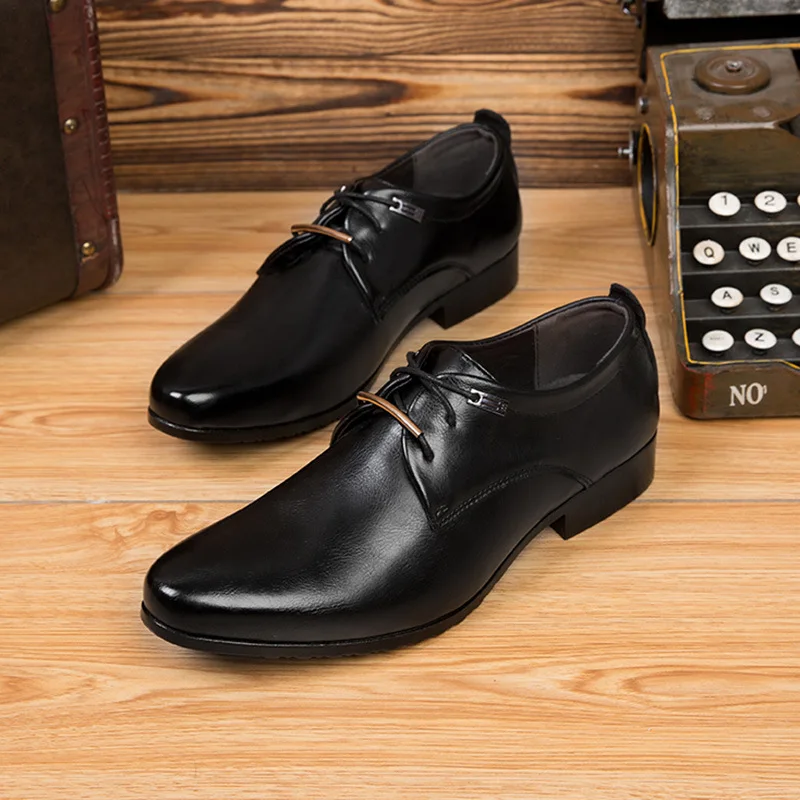 Size 38-48 British Men's Business Suit Leather Shoes Fashion Classic Single Wedding Meeting Leather Shoes