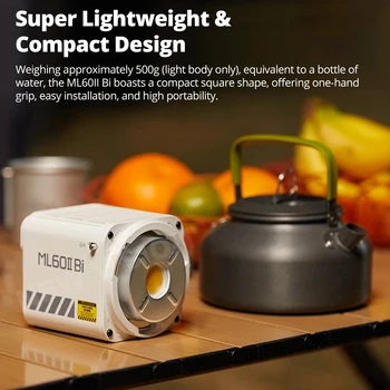 Godox ML60II BI 2800K -6500K LED Video Light Silent Mode Portable Brightness Adjustment Support Li-ion Outdoor LED Upgraded Lamp detail image