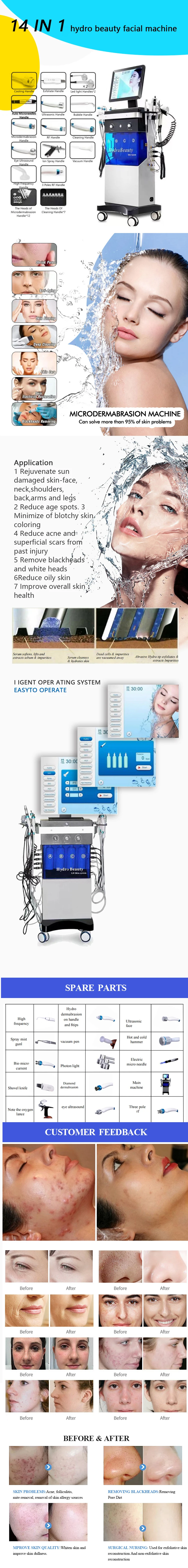 Heart 14 in 1 Hydra Machine Multifunction Microdermabrasion Facial Beauty Spa Master Reduce Oily Skin Promote Wound Healing