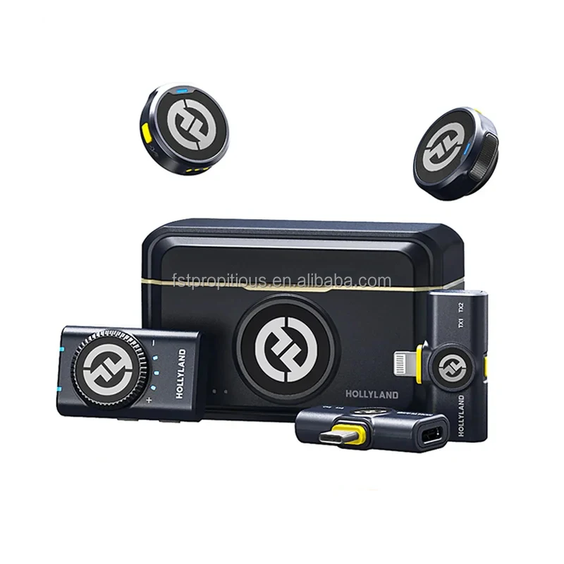 3 In 1 Hollyland Lark M2 Wireless Clip Microphones Combo for