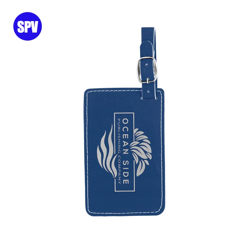 Custom Printed Personalized Laserble Engraving Blanks Name Tags Strap Pu Leather Luggage Tag