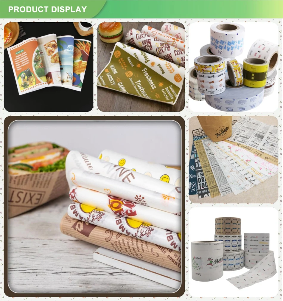 Burger Wrapper Paper Hamburger Packing Hot Dog Wrappers