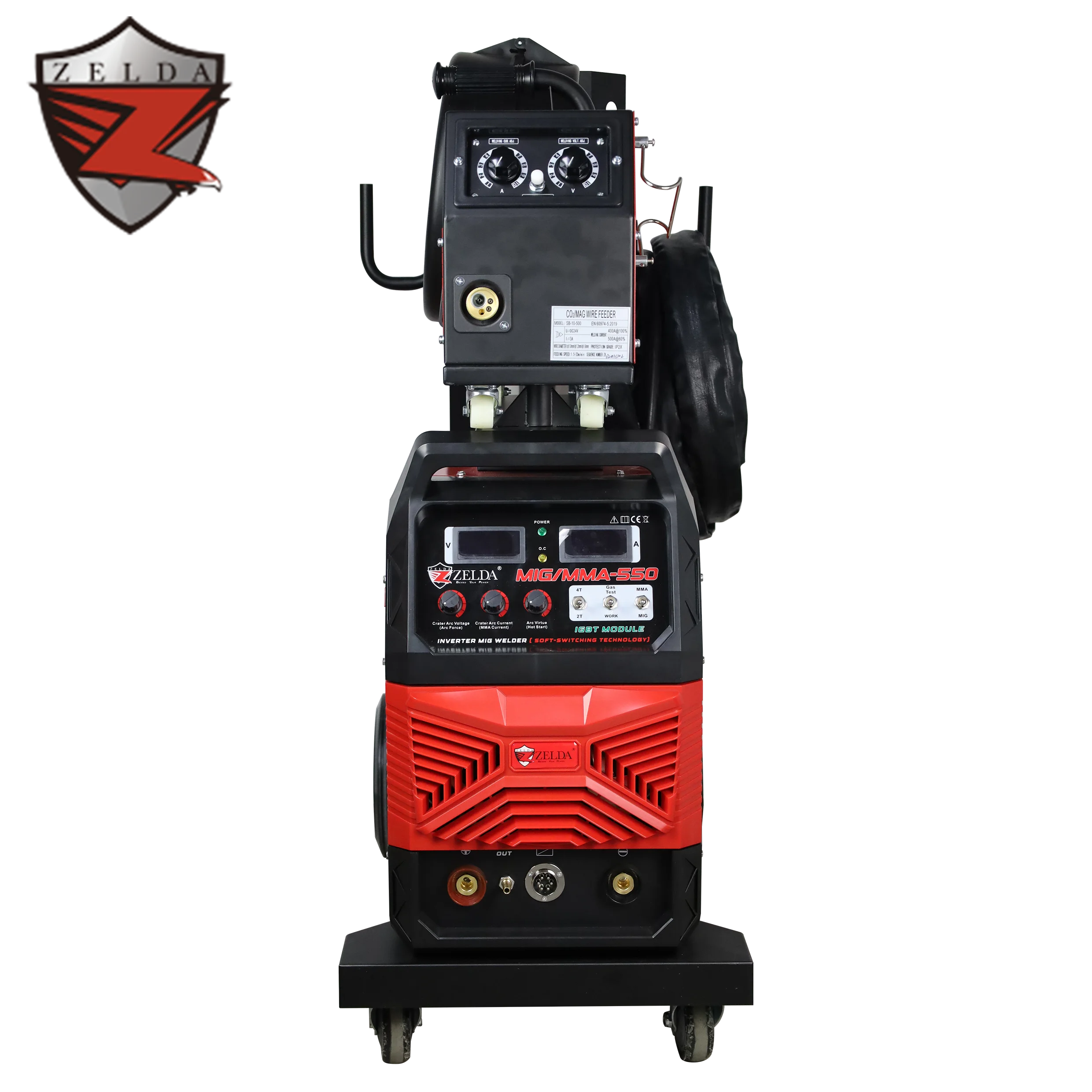 ZELDA Mig Arc Welding Machine Riland Mig Welding Machine 100% Duty Cycle 1.6mm Wire MIG 550A Industrial Welding Machine