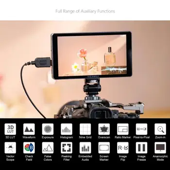 FEELWORLD P6XL 6.0 Inch Aluminium Built-in Battery DSLR Camera Field Monitor Touch Screen 4K High Brightness 1200nit Monitor detail image