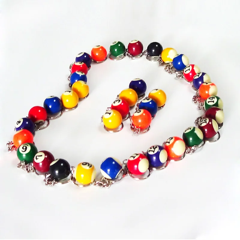 16個セット ビリヤードボール キーチェーン カラフルなデザイン