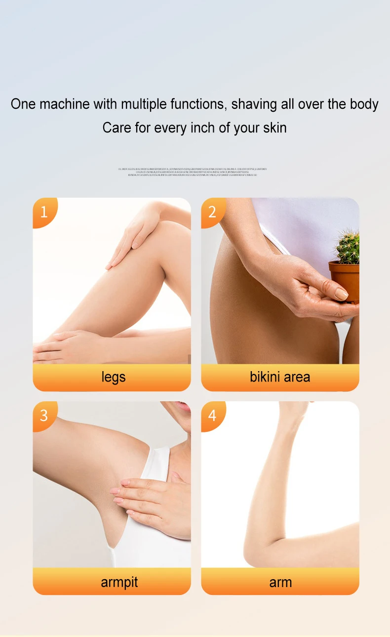 6 In 1 Longlasting Battery Life Multifunctional Professional Women's Epilator For Trimming