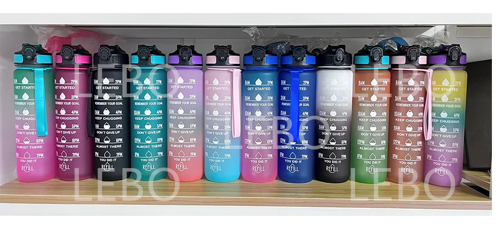 Custom Logo 1000ml/32oz BPA Free Gradient Plastic Fitness Gym Sports ...