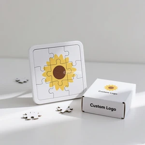 Wholesale Personalized Custom Logo Sunflower Pattern Paper Jigsaw Puzzle 100 500 1000 Pieces Kids Jigsaw Puzzle