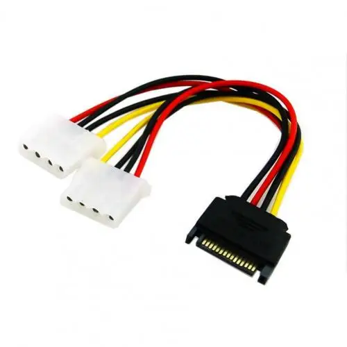 High Quality 15 Pin SATA Male to 4 Pin Molex Female IDE  Power Hard Drive Cable 