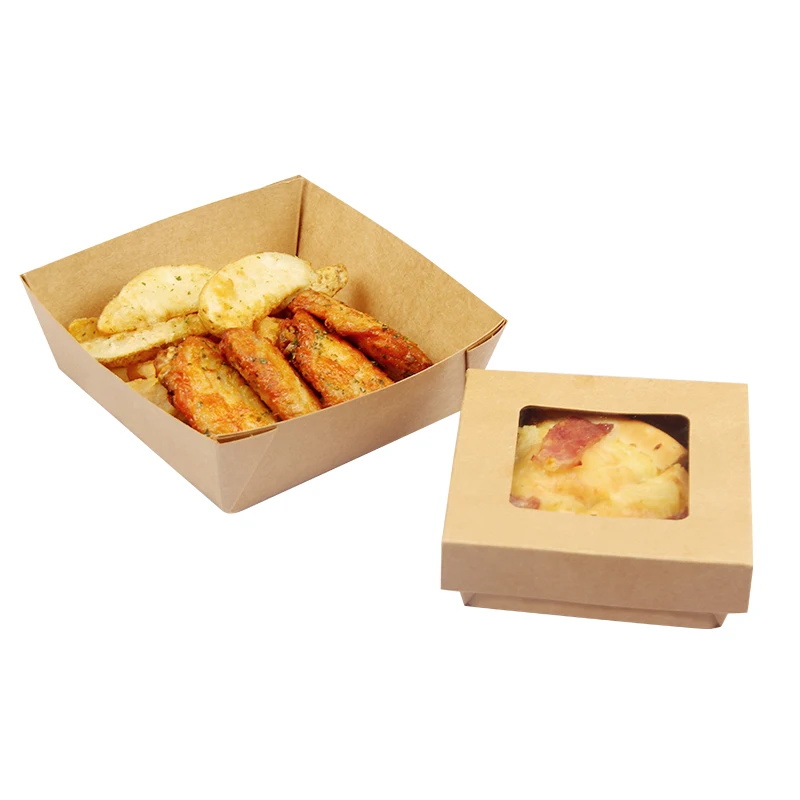 Hot Sale Customized Oil Resistant Cardboard Food Packing Paper Cover Box for Takeaway details
