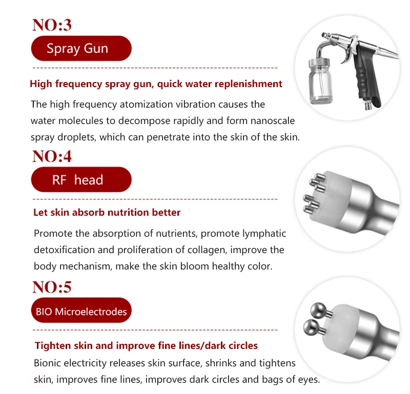 Little Bubble Facial Beauty 6 Handle Whitening Skin Rejuvenation LED Mask Oxygen Deep Cleaning Machine