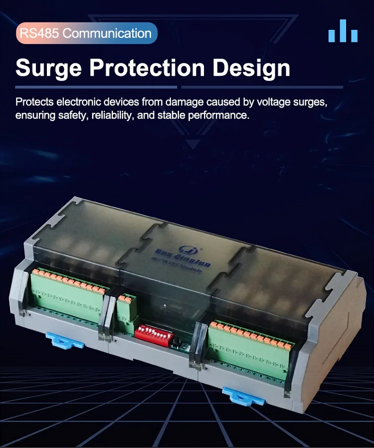 product huaqingjun 12di 12do rs485 ethernet relay module io modbus rtu  tcp rj45 spdt g2r 1 1no 1nc relays for iot automation-3