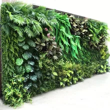 Hot Selling Faux Green Plant Grass Wall Indoor Vertical Artificial Wall Plant Decoration