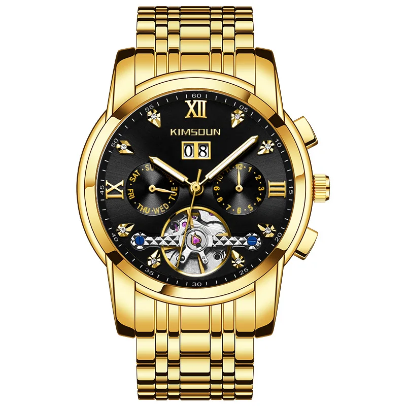 KIMSDUN 2021 Business Watch Men Automatic Luminous Clock Men Tourbillon Waterproof Mechanical Watch Top Brand Relogio Masculino