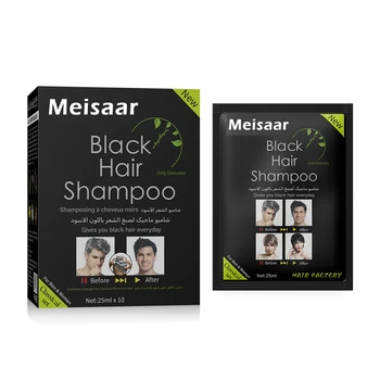 Meisaar Factory Price 64BOX/CTN Herbal Fast Black Hair Color Shampoo OEM ODM Black Coloured Dye Cream