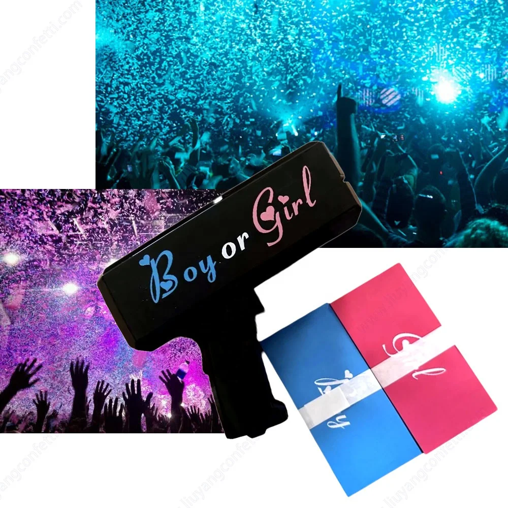 Gender Reveal Party Boy & Girl Baby Shower Confetti Cannon Spit Card