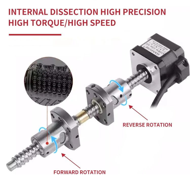 product hanpose 13a 42hb34 1204 162 34mm nema 17 ball screw motor suitable for medical machinery screw ball high speed stepper motor-5