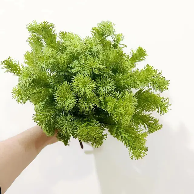 high popular artificial grass green red plant hydrocotyle vulgaris plant vases decor for home decor