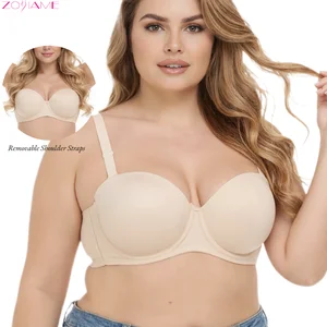 Trendy All-Match Silicone-Free Thin-Cup Non-Slip Bandeau-Style Women Plus Size Bra for Women