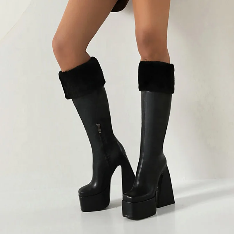 Odatope - Botas Altas Hasta La Rodilla Para Gatito, Tacón Bajo, Piel