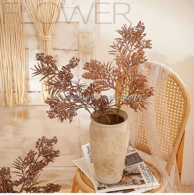 76cm Wholesale Artificial Flowers Artificial Plastic Plants Pine Leaves and Pinecones Home Decoration.jpg