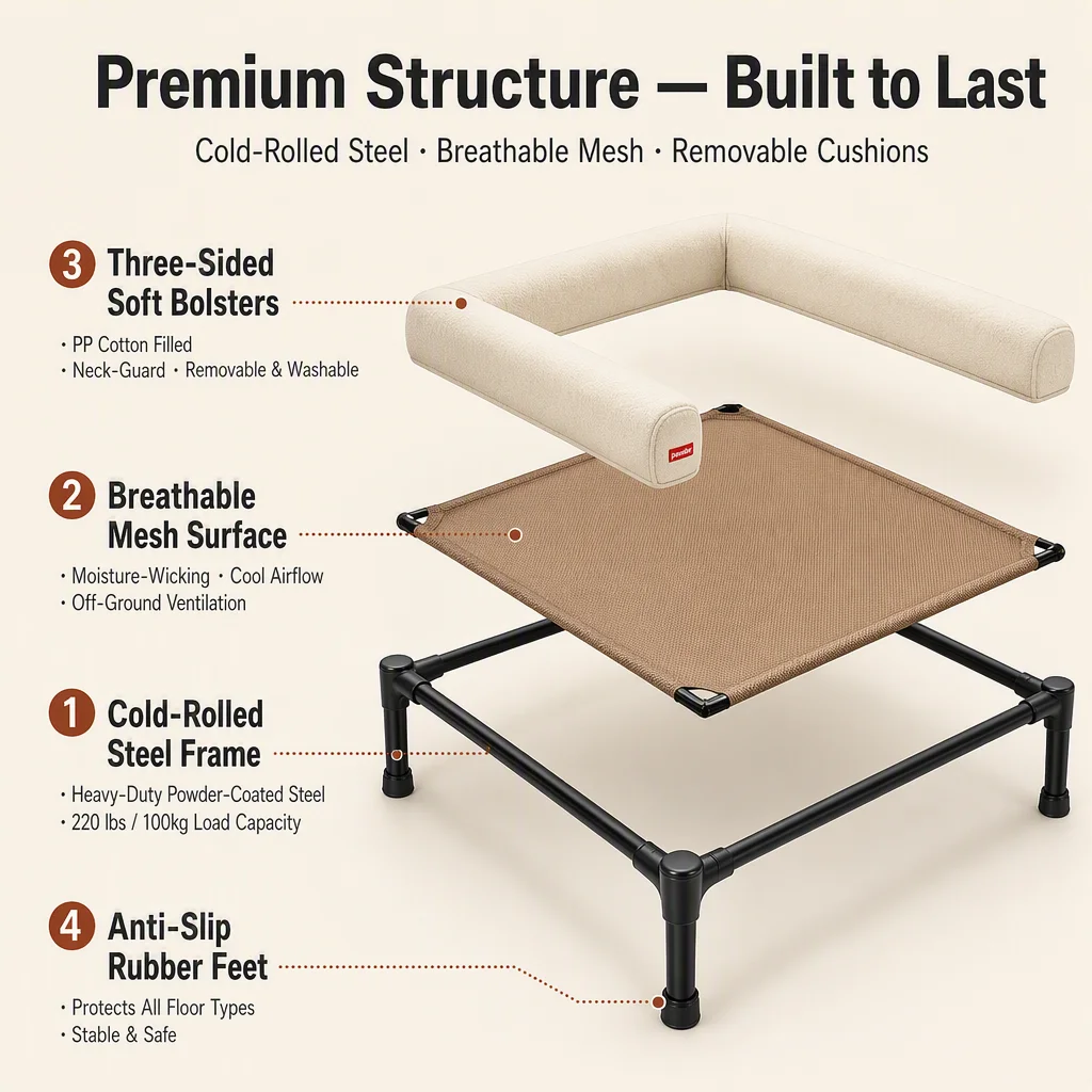 Elevated Pet Cot Bed Steel Frame — Product details 4