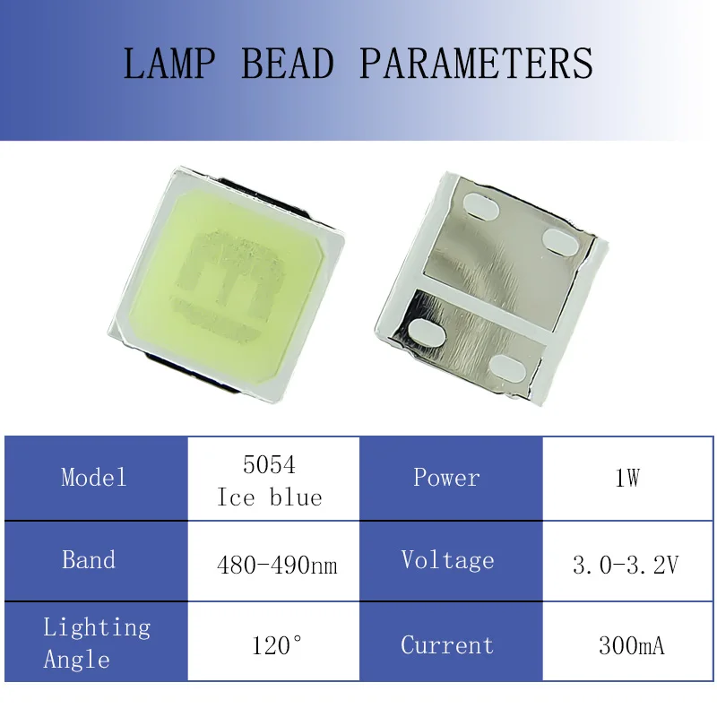 5054 SMD LED Ice Blue - High Bright Power Patch Lamp Beads